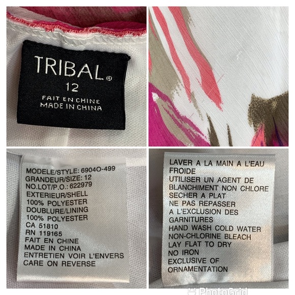 Tribal Pink Floral Patterned Lined Midi Skirt, 12 - Picture 16 of 16